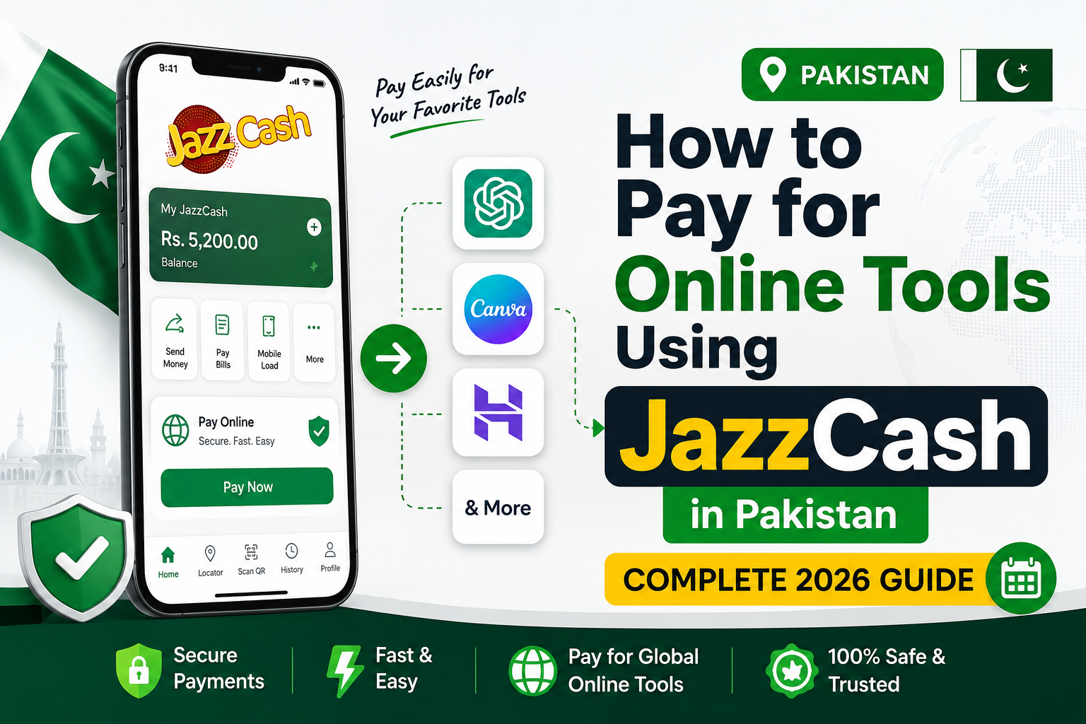 How to Pay for Online Tools Using JazzCash in Pakistan (Complete 2026 Guide)